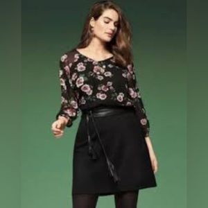 Cabi Black Garden Floral Blouse Style 3595